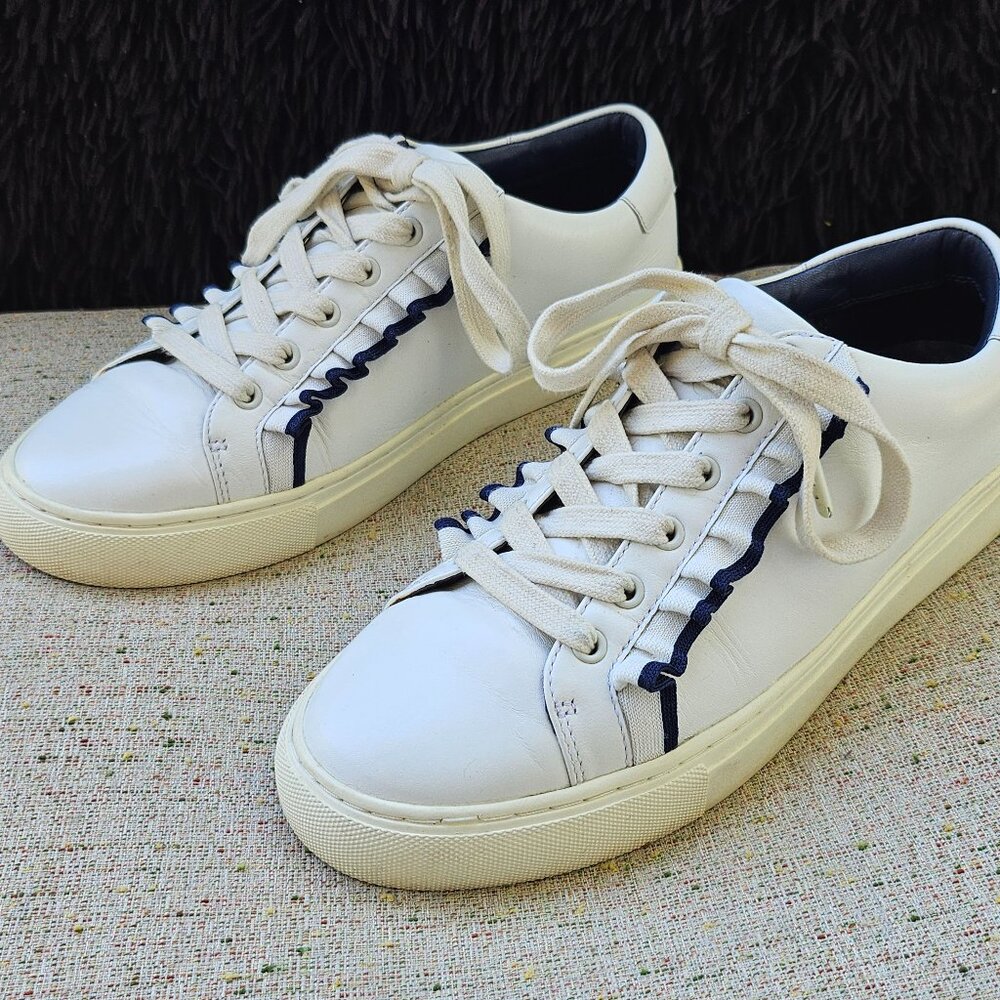 Tory Sport Tory Burch Girls Sneaker Leather Upper Lace up Shoes Size 9